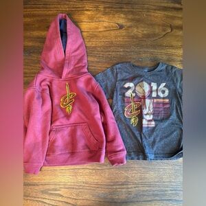 2 Cleveland Cavaliers Boys Size 4t Sweatshirt & T-Shirt